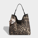 Sac à main imprimé léopard High Sense Grande capacité Sac à bandoulière assorti pour le bureau Sac fourre-tout